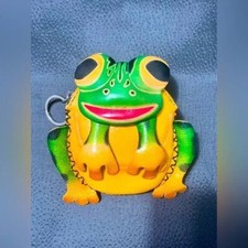 Handmade Green Leather Frog Coin Purse Cute Animal Wallet Kawaii Gift