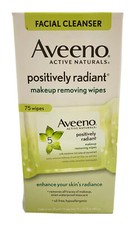  3 Aveeno Positively Radiant Oil-Free Makeup Removing Wipes 25 Wipes Per Pack