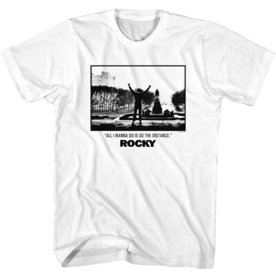 Rocky Balboa T-Shirt Movie Balboa Going The Distance Fighter New White Cotton