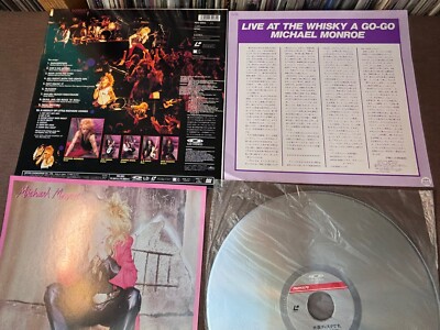 【希少】マイケルウィルキンソン アクリル彫刻 MICHAEL MONROE At the Whisky JAPAN Laser Disc LD PDV-4005 LD