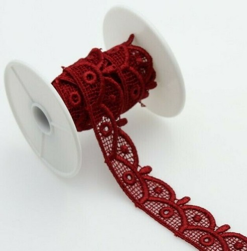 2 Meters Polyester Scallop Lace Trim Colours Guipure for Embellishing Sewing On - Picture 50 of 65