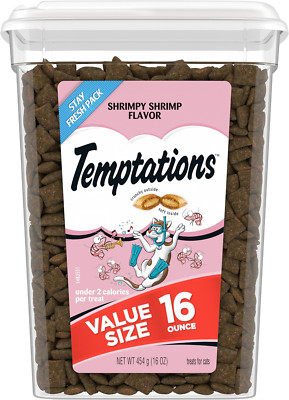 Temptations Classic Crunchy and Soft Cat Treats Shrimpy Shrimp Flavor, 16 Oz