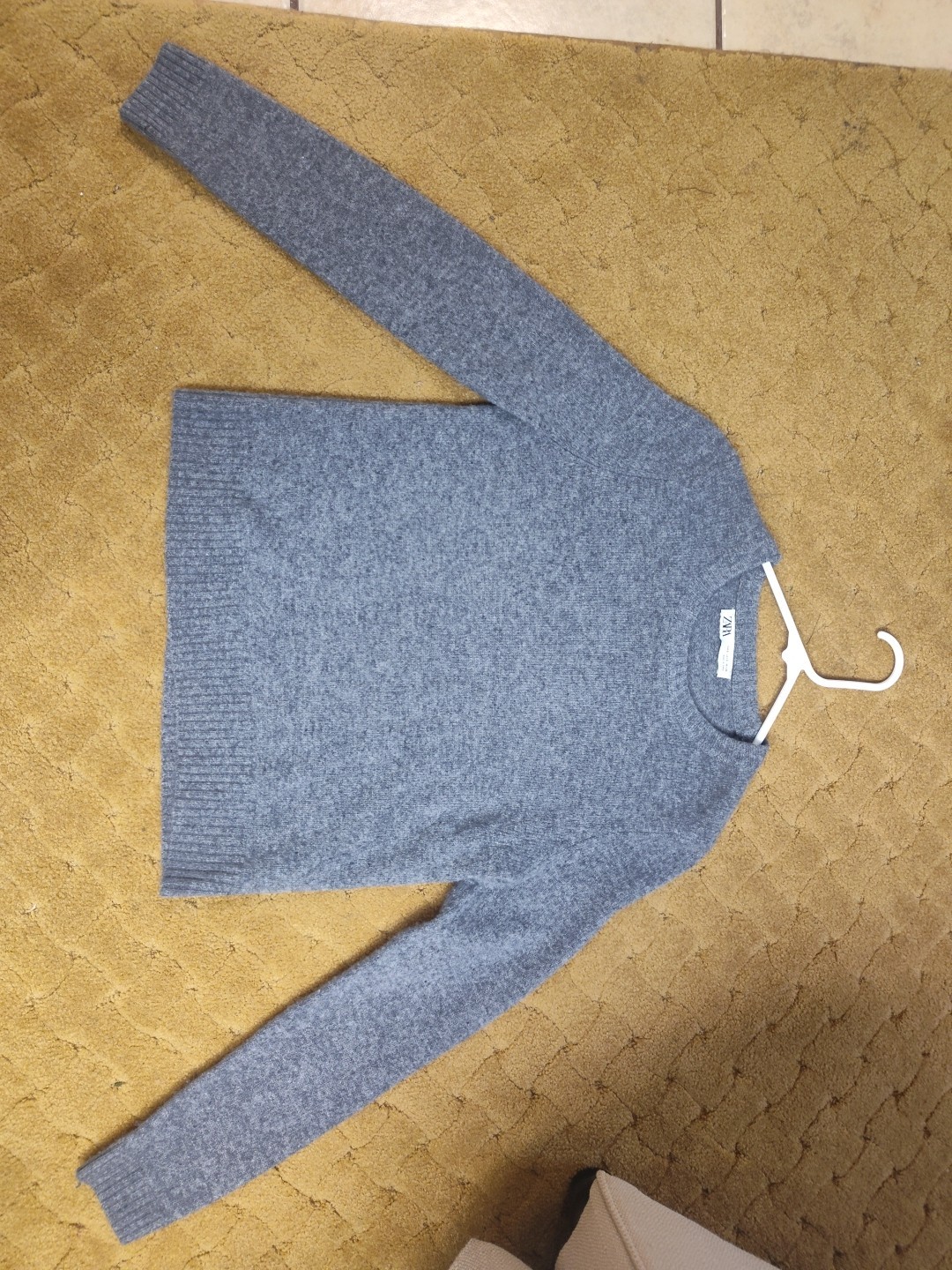 Womens Zara Knit Pullover Wool Blend Basic Gray S… - image 1