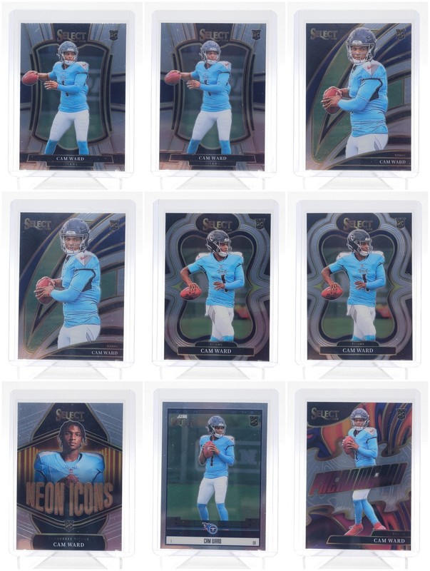 [9] CAM WARD 2025 SELECT NEON ICONS PHENOMENON ROOKIE BASE TITANS Q1829