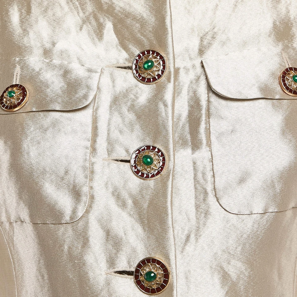 Conjunto Blazer y Falda Chanel Mezcla Seda Metálica S Foto 4 de 4