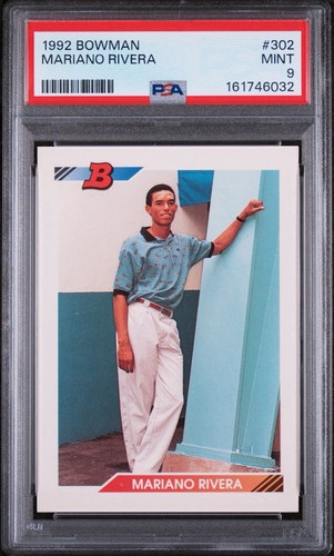 Mariano Rivera 1992 Bowman #302 RC Rookie PSA 9 MINT Yankees HOF