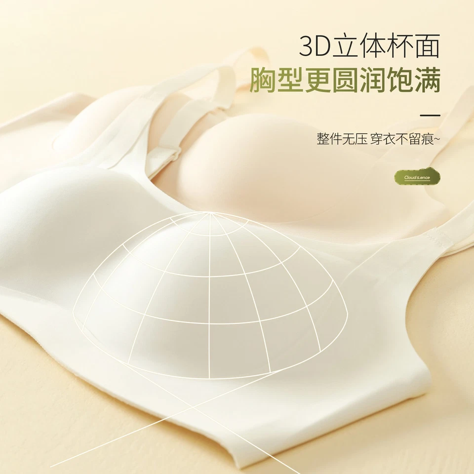 Seamless Push Up Underwear Women Jelly Strips Soft Support Cup Anti Sagging Bra - Image 4 of 4