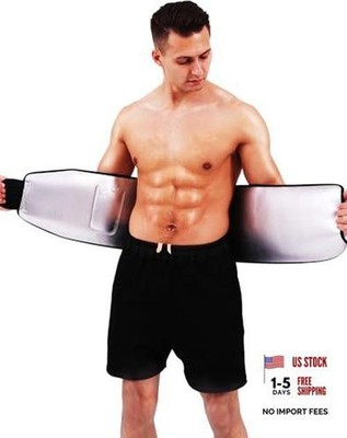 Sweat Waist Trimmer Trainer Belt Wrap Belly Large:10'' width x 50'' length Black