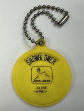 Vintage John Deere Dial - Snowmobile Snowblower Lawnmower Plastic MN Keychain