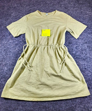 Old Navy Women's Green T-Shirt Dress S Cotton Jersey Round Neck Drawstring