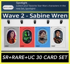SABINE WREN SPOTLIGHT W2-SR+R+U 30 CARD SET-TOPPS STAR WARS CARD TRADER