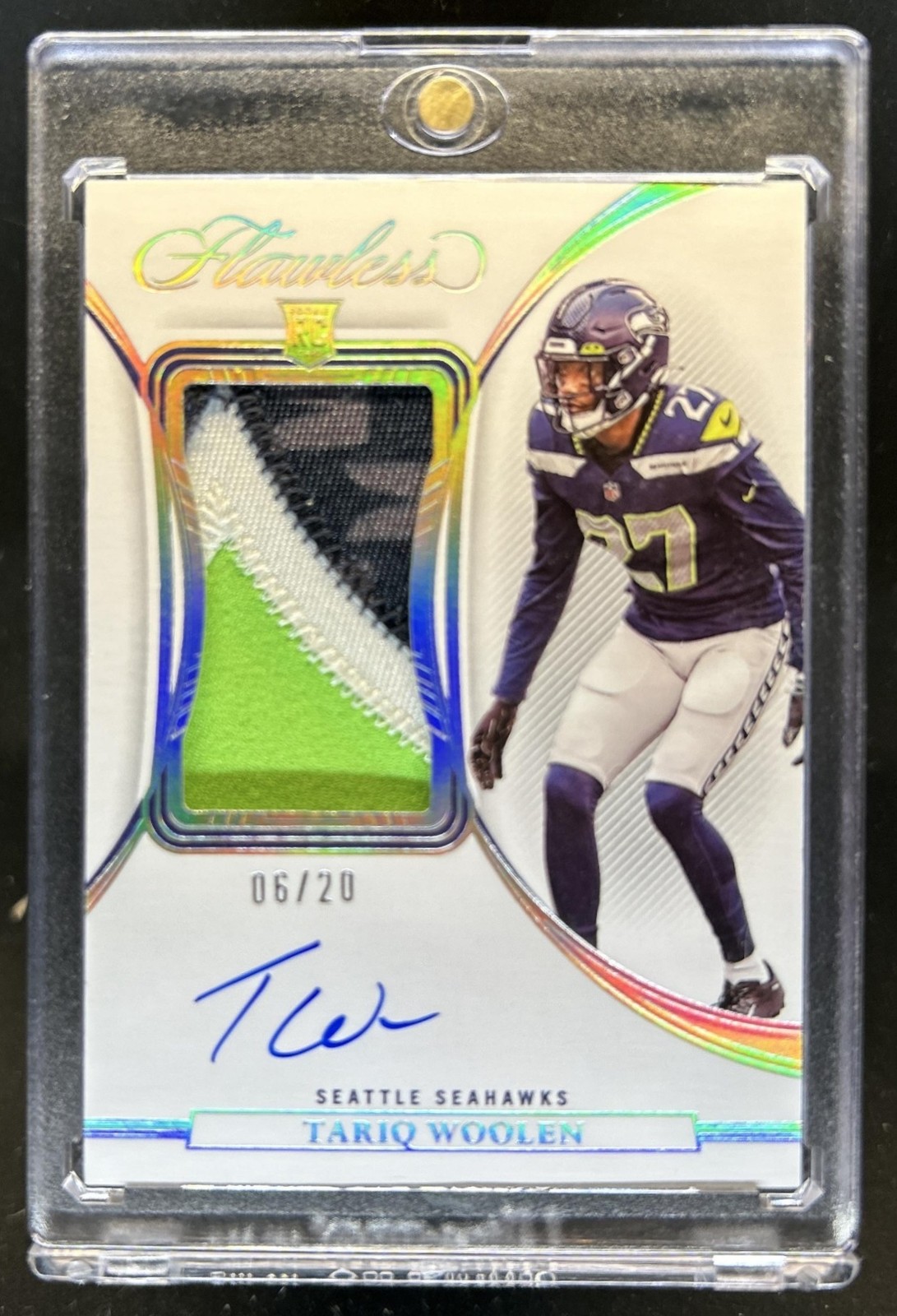 Tariq Woolen Panini Flawless Rookie Patch Autographs #RPATW Silver