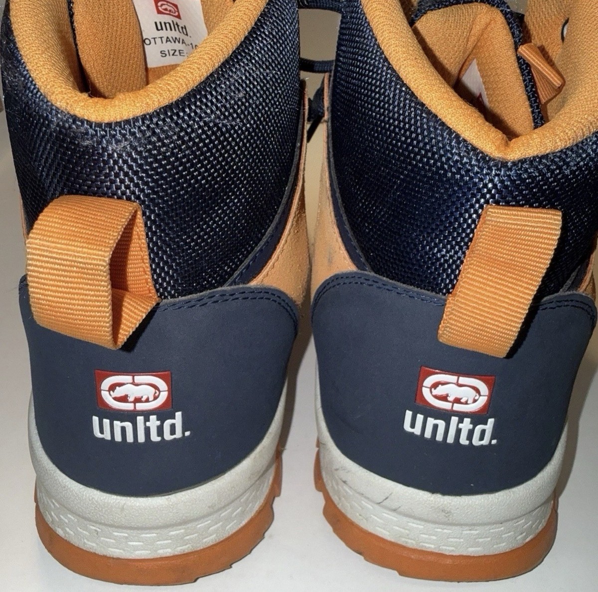 Men\'s Ecko UNLTD Woven Hiking Boot Orange/Navy Blue Size 11 ecko boots products for sale | eBay main image 4