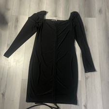Pretty Little Thing Women's Bodycon Dress Stretch Long Sleeve Black Size 14 ..