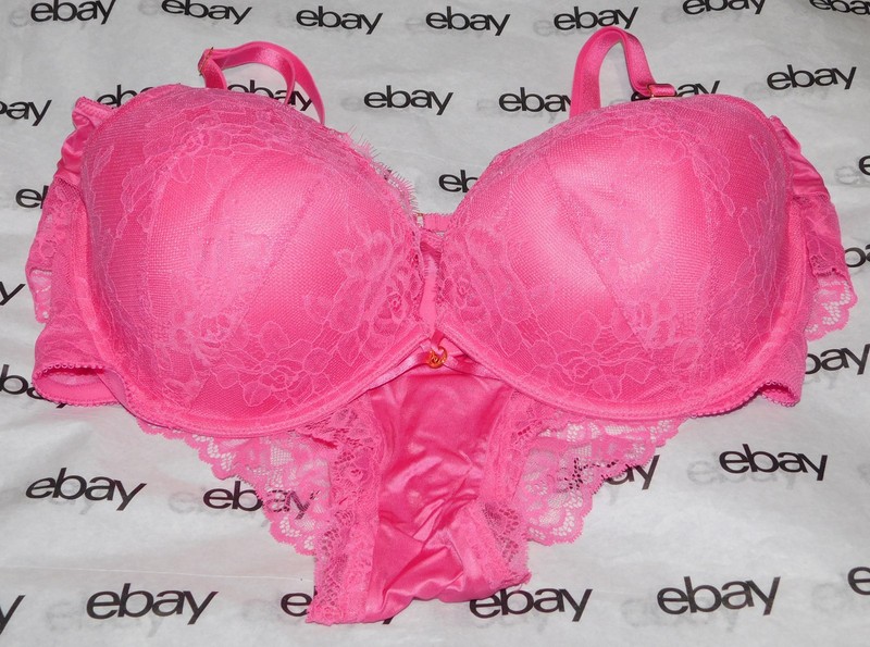 NEW Victoria's Secret Very Sexy Demi Bra Pink Lace 38DD & Cheeky Set XL VS