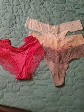victoria secret panties Med. Lot 3 Thong I Cheeky White Grey Pinks