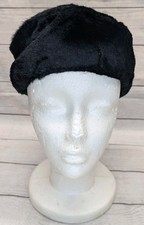 Vintage Very Nice Black Faux Fur Winter Hat