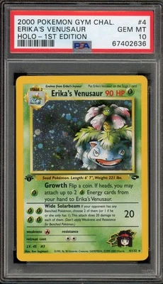 Pokemon Erika's Venusaur Gym Challenge 1st Edition Holo Rare #4 PSA 10 Gem Mint