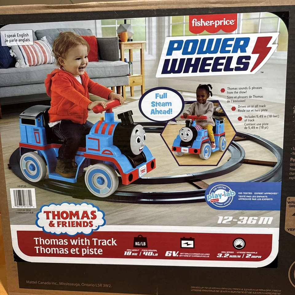 Power Wheels Thomas & Friends Ride-On Train, Thomas with Track, Battery-Powered  - Image 2 of 2