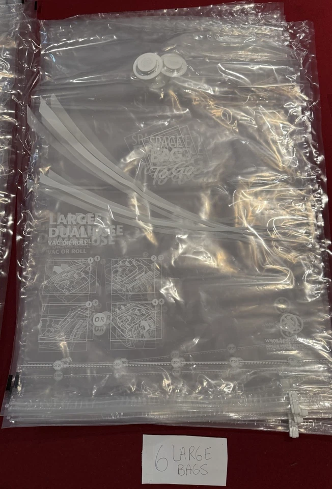 Paquete de 17 bolsas espaciales ZIPLOC almacenamiento de sellos al vacío 6 medianos 6 grandes 5 X-grandes ¡NUEVO!! Foto 3 de 4
