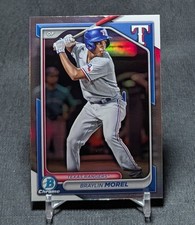 Braylin Morel Chrome Refractor Rookie 2024 Bowman Draft Card #BDC-169 Rangers