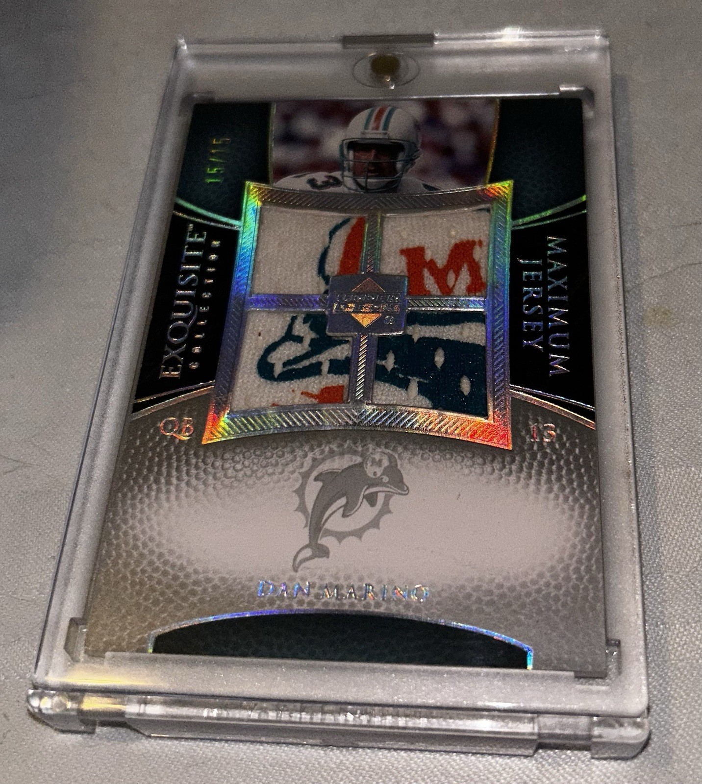 DAN MARINO DOLPHINS GAME USED LOGO PATCH EXQUISITE COLLECTION SP 15/15 EBAY 1/1 view 4