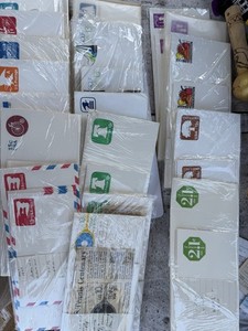 Large 200+ Collection Of Vintage Envelopes With Postage On Them Mint Collection