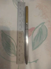 GENUINE MONTBLANC BRUSHED ALUMINUM DUAL BALL POINT PEN MADE IN GERMANY