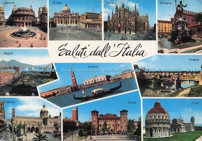 D273639 Saluti dall Italia Firenze Napoli Genova Roma Milano Bologne P Marzari s