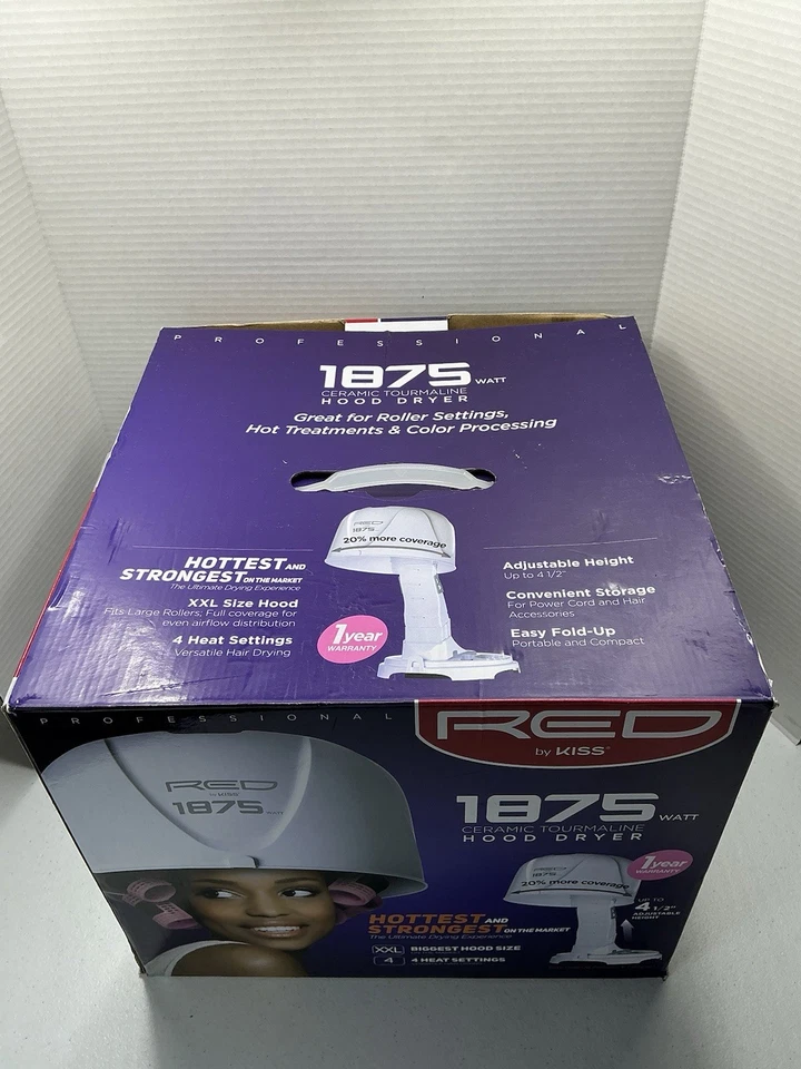 Red by Kiss 专业 1875 瓦陶瓷碧玺罩吹风机工作正常! — 第 4/4 张图片