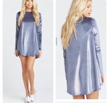 Show Me Your Mumu Small Gray Sparkly Tyler Velvet Frost Dress