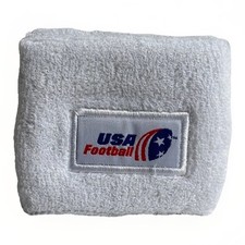 Football Wristbands SET OF 2 Made in USA White