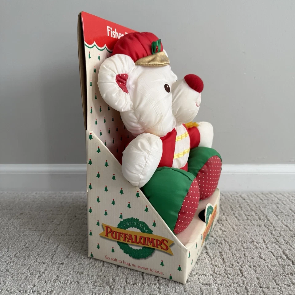 Vintage 1992 Fisher-Price Puffalumps Plush Christmas Bear Soldier #8082 RARE NEW - Image 3 of 4