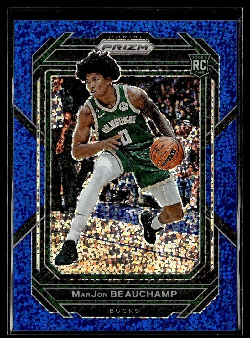2022-23 PRIZM BLUE SPARKLE /144 ROOKIE 268 MarJon Beauchamp Milwaukee Bucks