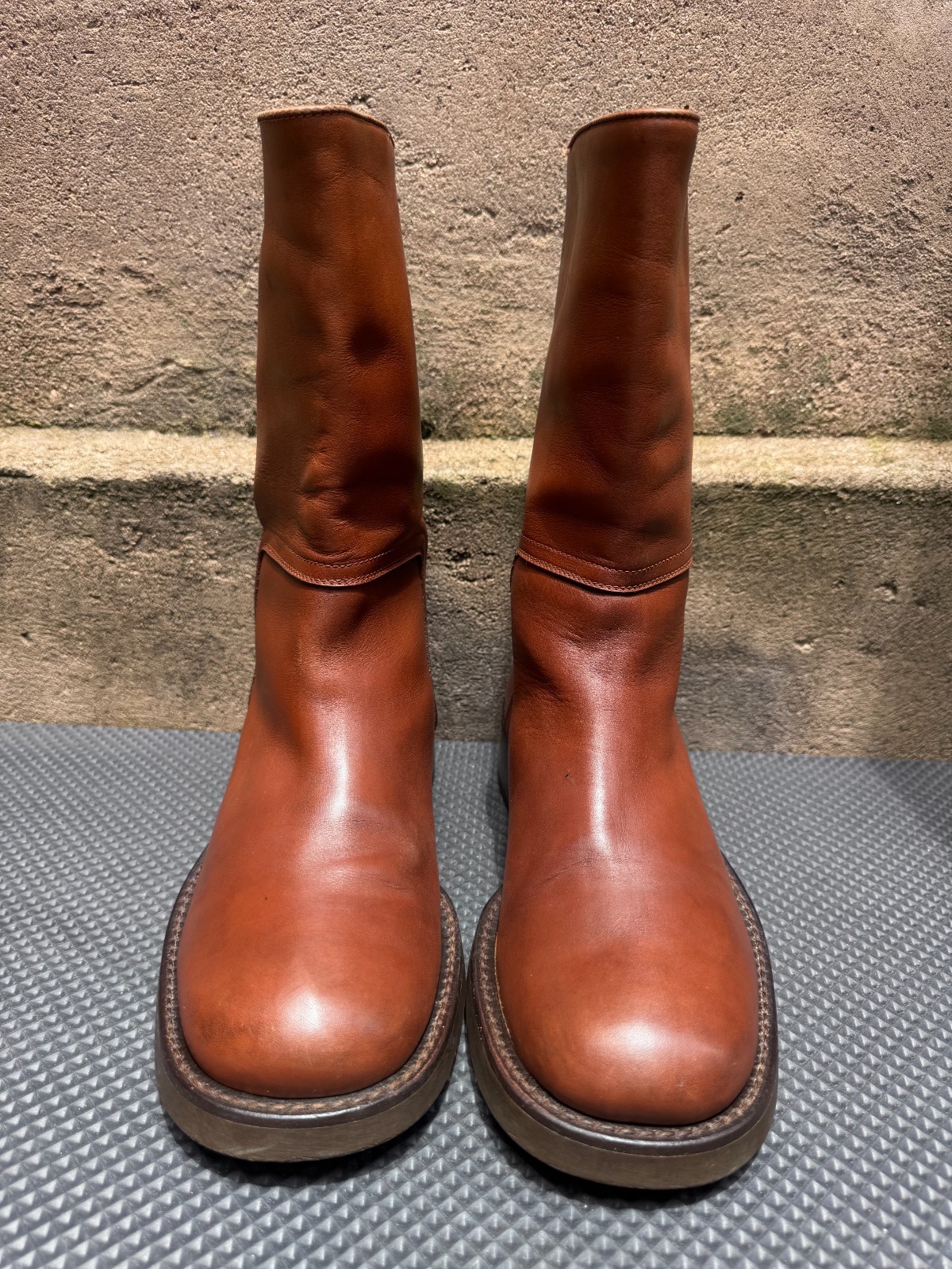 Rare Buttero Italy Red Black Leather Western Biker Boots Men's EU 41 | US 8 image 4