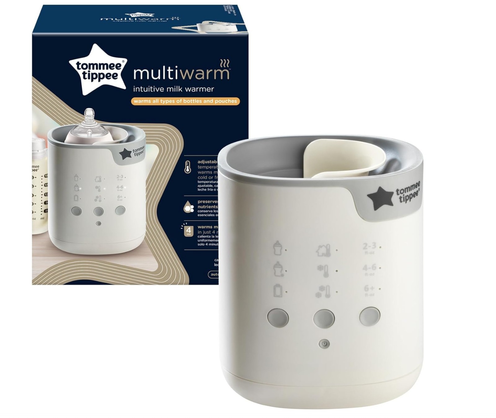 TOMMEE TIPPEE MULTIWARM INTUITIVE MILK WARMER BABLE BOTTLE AND FOOD WARMER