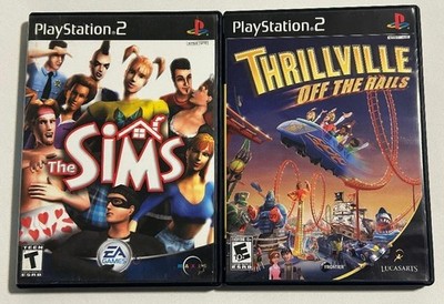 PS2 Game Lot - The Sims & Thrillville Off The Rails - (Discs are Resurfaced)
