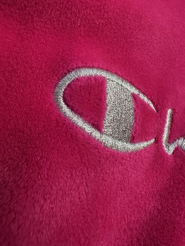 Champion Brand, Girls Pullover Hoody, Velour, Hot Pink & Silver, Size 10/12 - Picture 3 of 5
