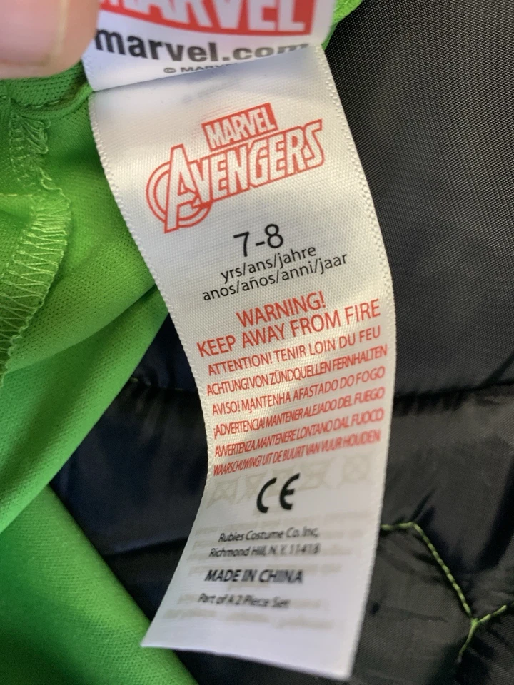 Increíble Hulk Edad 7-8 Niños Vestido Elegante Niños Marvel Vengadores Disfraz Halloween Foto 4 de 4