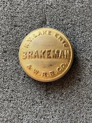 NY Lake Erie & W. RR Brakeman Button 1878-1895 Scovill Mfg TM153