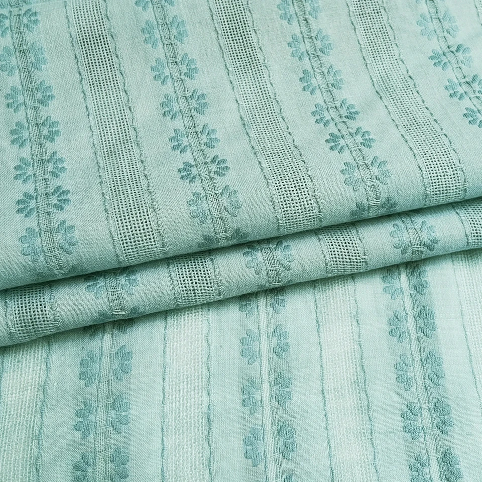 Tela de gasa de algodón jacquard floral de 55"" de ancho por yarda para camisa artesanía hágalo usted mismo costura Foto 2 de 4