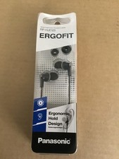 Panasonic RP-HJE125EK Ergofit In-Ear Stereo Earphones, Black, wired 