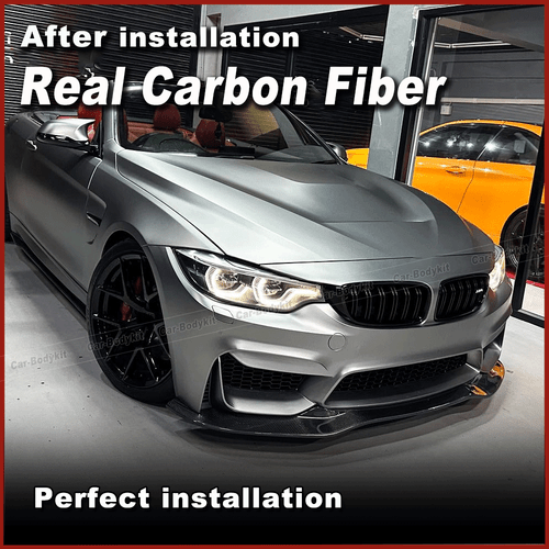 Carbon Frontlippe Front Stoßstangen Spoiler Lippe für BMW M4 F82 F80 M3 2014-19 - Picture 4 of 10