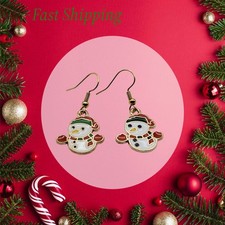Christmas Snowman fishhook earrings