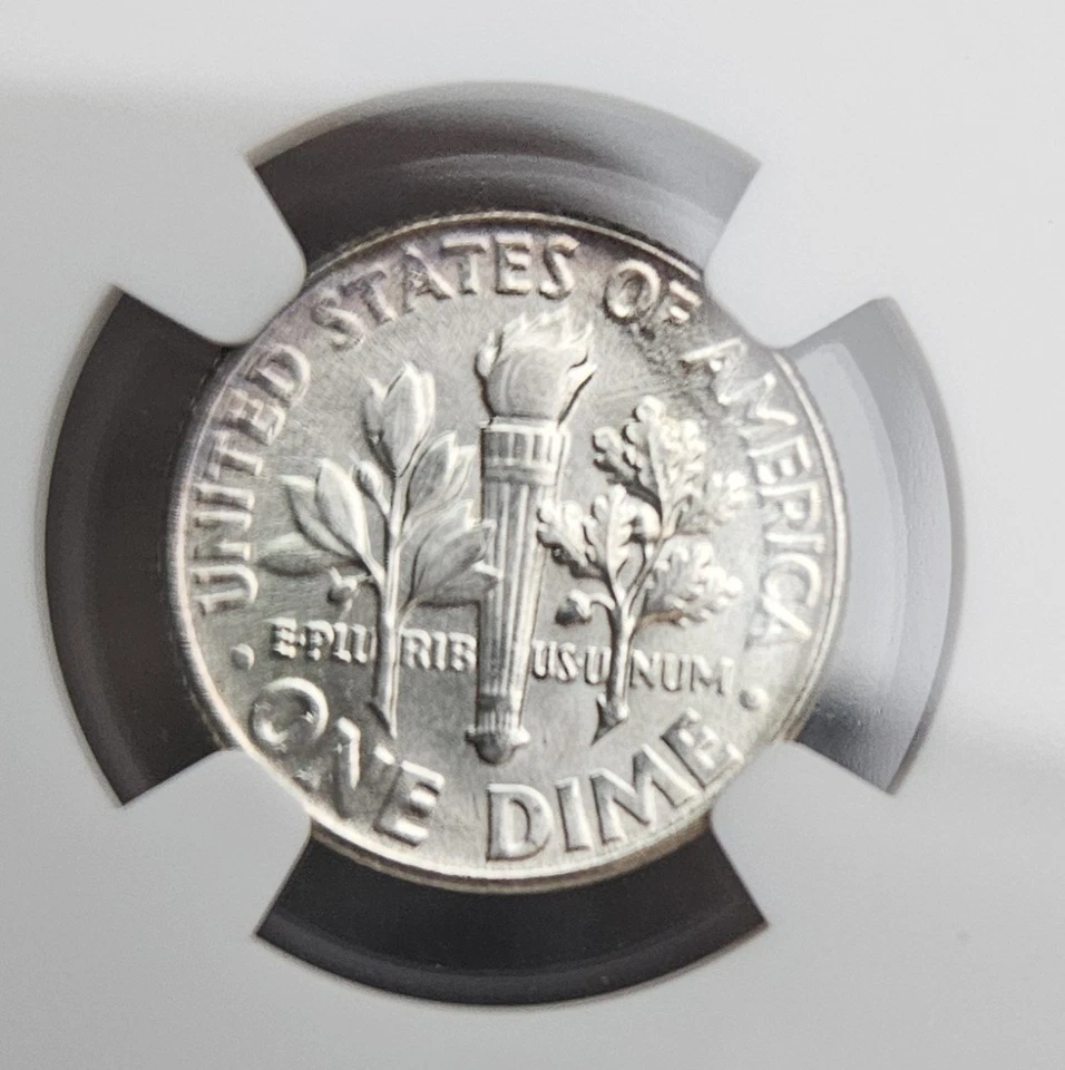 Toner 1952 Roosevelt Dime NGC MS65 ~ Beautifully Toned ~ Dual-Sided Toning  - Image 3 of 4