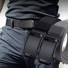 New Automatic Buckle Belt, Canvas Tactical Workwear Casual Outdoor Military Trai