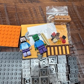 LEGO Minecraft The Cave 21113 Complete Set w Minifigs & Spider