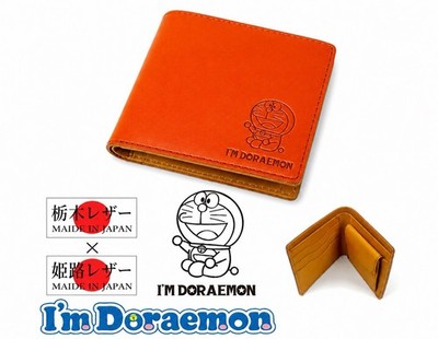 DORAEMON Bifold Wallet Tochigi Leather Himeji Leather Coin Pocket Made In Japan
