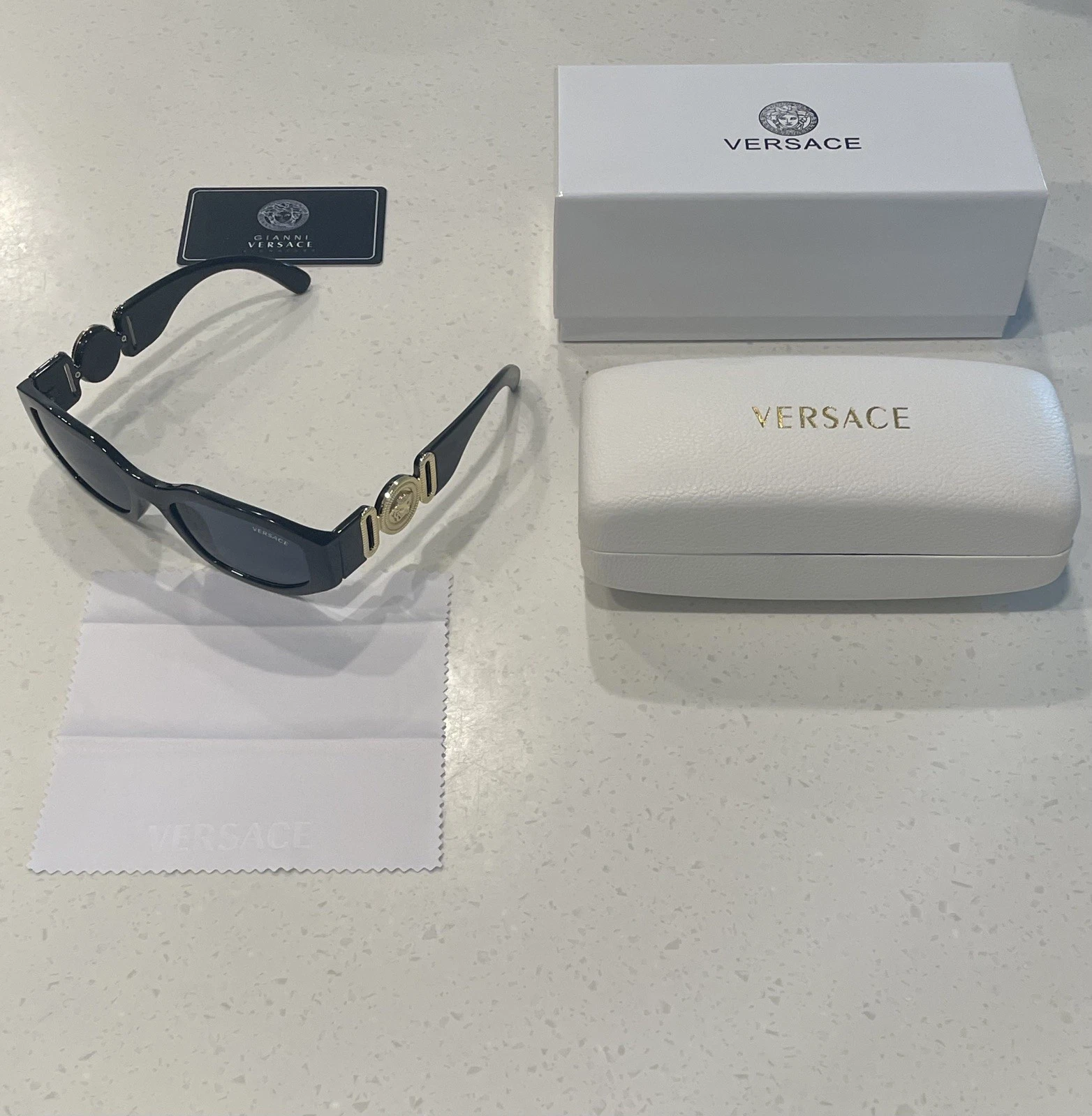 Versace Unisex black Sunglasses white case 0VE4361 GB1/87 53mm