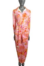1970s Floral Knit Pant Ensemble, Size-8